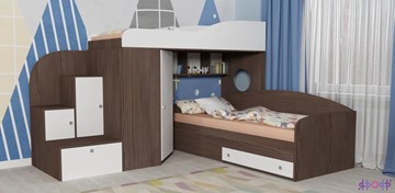 Детская кровать-шкаф Кадет-2, корпус Бодего, фасад Белое дерево в Заводоуковске