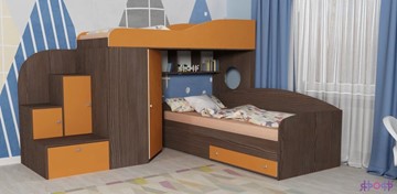 Детская кровать-шкаф Кадет-2, корпус Бодего, фасад Оранжевый в Тюмени