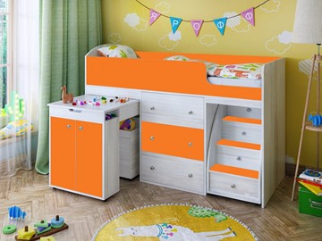Детская кровать-шкаф Малыш 1600, корпус Винтерберг, фасад Оранжевый в Тюмени
