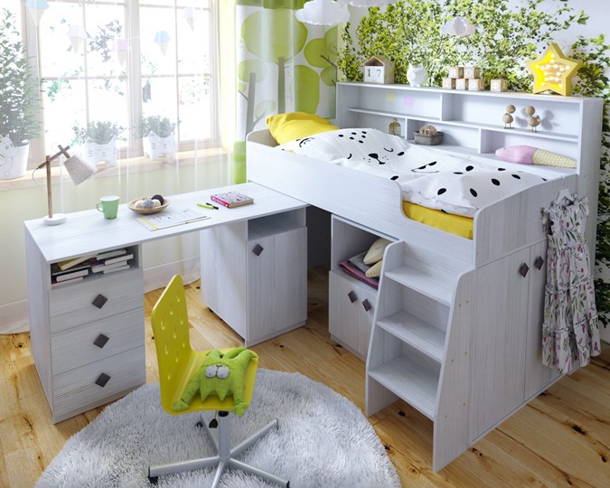 Кровать-чердак в детскую Малыш-5, цвет Винтерберг в Ишиме - изображение 7