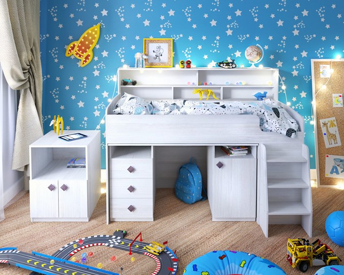 Кровать-чердак в детскую Малыш-5, цвет Винтерберг в Ишиме - изображение 8