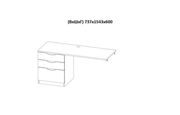 Кровать 2-х ярусная с письменным столом и шкафом POLINI Kids Simple Белый / Бетон в Ишиме - предосмотр 9