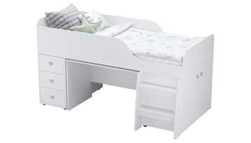 Кровать с лестницей с рабочей зоной POLINI Kids Simple 4500 Белый в Ялуторовске - предосмотр 6