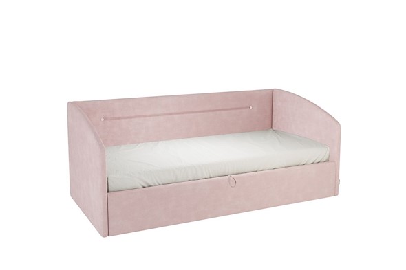 Детская кровать  0.9 Альба (Софа), нежно-розовый (велюр) в Заводоуковске - изображение