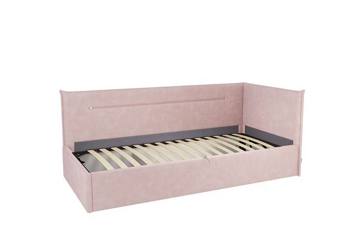 Кроватка 0.9 Альба (Тахта), нежно-розовый (велюр) в Заводоуковске - изображение 1