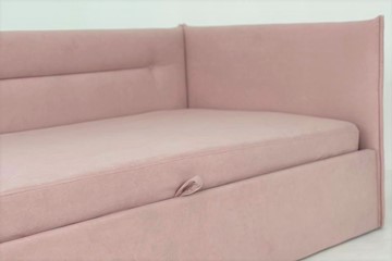 Кроватка 0.9 Альба (Тахта), нежно-розовый (велюр) в Тюмени - предосмотр 4