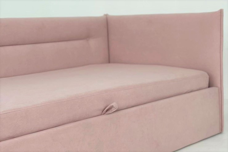 Кроватка 0.9 Альба (Тахта), нежно-розовый (велюр) в Заводоуковске - изображение 4
