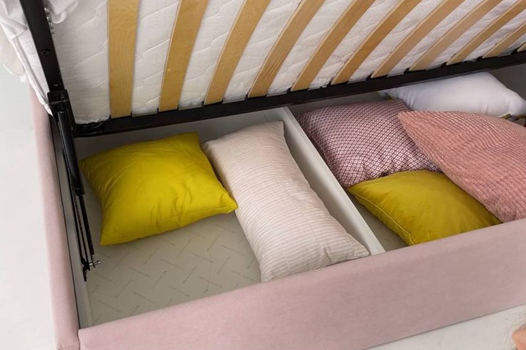 Кроватка 0.9 Альба (Тахта), нежно-розовый (велюр) в Заводоуковске - изображение 5