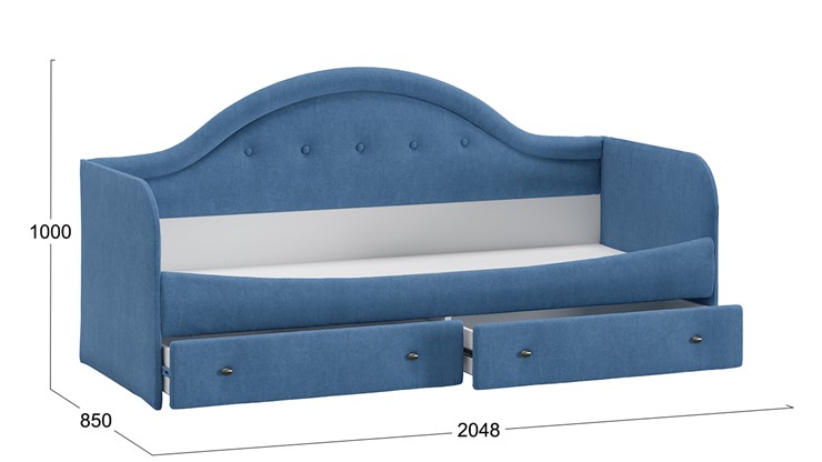 Кровать детская Адель тип 1 (Велюр Синий) в Заводоуковске - изображение 2