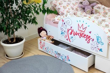 Односпальная детская кровать Эльза с бортиком, Розовый (латы) в Тюмени - предосмотр 2