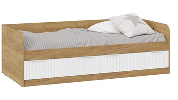 1-спальная детская кровать Хилтон Тип 1 900 (Дуб Крафт Золотой/Белый матовый) в Заводоуковске