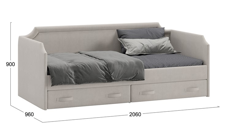 Подростковая кровать Кантри Тип 1, ТД-308.12.02 (Велюр Мокко светлый) в Тюмени - изображение 2