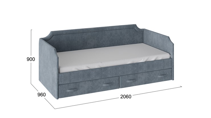 Подростковая кровать Кантри Тип 1, ТД-308.12.02 (Замша синяя) в Тюмени - изображение 2