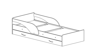 Кровать с ящиками Максимка, цвет Млечный дуб в Ишиме - предосмотр 1