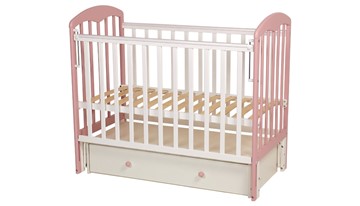 Детская кровать Polini kids Simple 328, белый-розовый в Заводоуковске - предосмотр 1