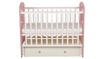 Детская кровать для девочки Polini kids Simple 328, белый-розовый в Тюмени