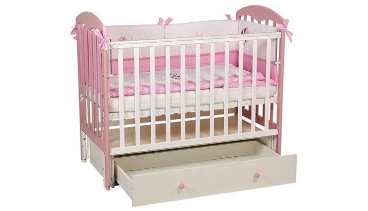 Детская кровать Polini kids Simple 328, белый-розовый в Заводоуковске - изображение 5