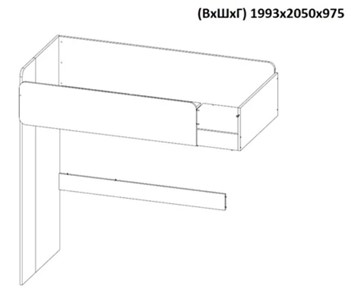 Кровать-чердак с письменным столом и шкафом POLINI Kids Simple Белый / Серый в Тюмени - предосмотр 8