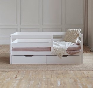 Детская кровать Софа с ящиками, цвет белый в Тюмени