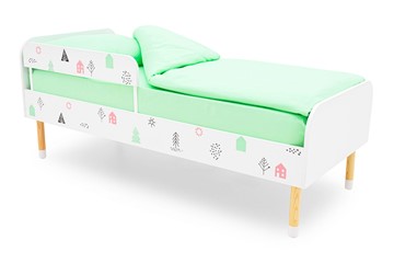 Кровать в детскую Stumpa Классика "Домики розовый, бирюзовый" в Ишиме