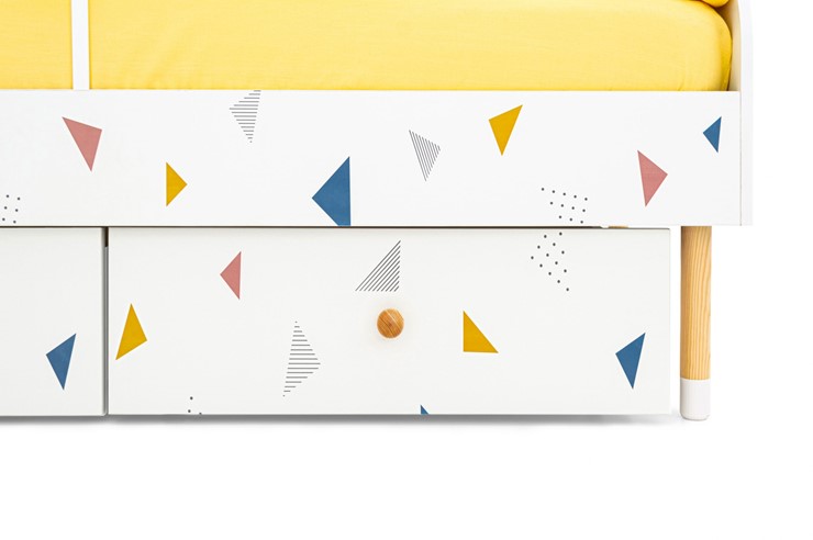 Кровать в детскую Stumpa Классика "Треугольники желтый, синий, розовый" в Заводоуковске - изображение 6