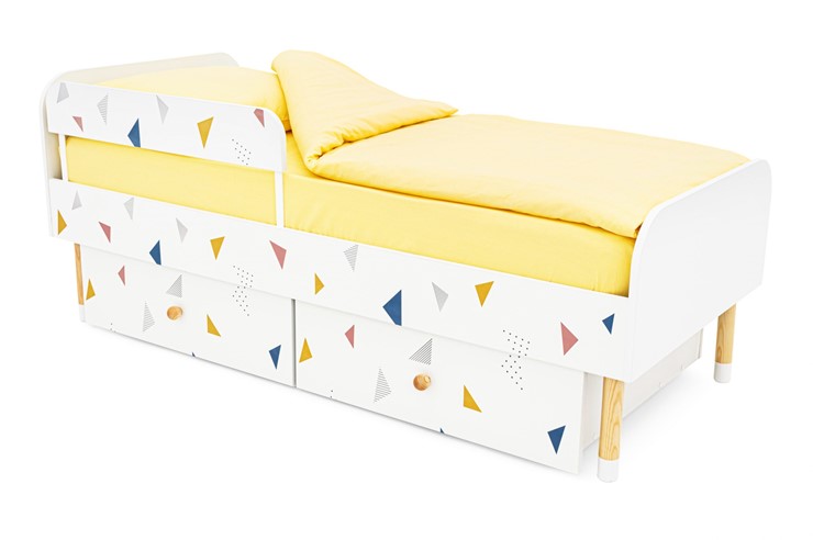 Кровать в детскую Stumpa Классика "Треугольники желтый, синий, розовый" в Заводоуковске - изображение 7