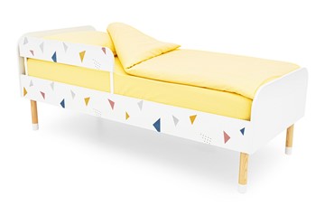 Кровать в детскую Stumpa Классика "Треугольники желтый, синий, розовый" в Ишиме