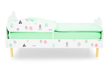 Кровать в детскую Stumpa Облако "Домики розовый, бирюзовый" в Тюмени - предосмотр 1