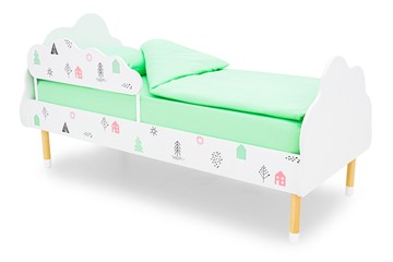 Кровать в детскую Stumpa Облако "Домики розовый, бирюзовый" в Заводоуковске