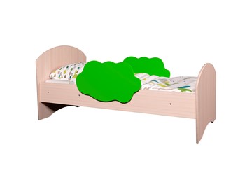 Детская кровать с бортиками Тучка, корпус Дуб млечный, фасад Лайм в Тюмени