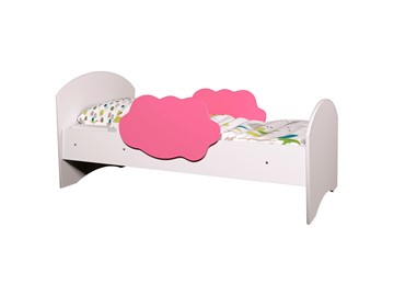 Детская кровать Тучка, корпус Белый, фасад Розовый в Ишиме