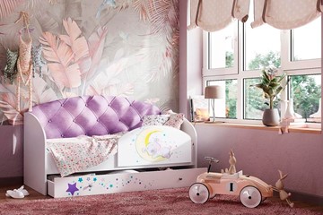 Детская кровать Звездочка с бортиком, Фиолетовый в Ишиме