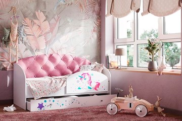 Детская кровать с бортиками Звездочка с бортиком, Розовый в Тюмени