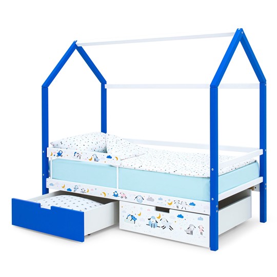 Детская кровать-домик Svogen сине-белый/барашки в Заводоуковске - изображение 6