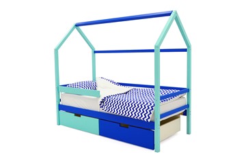 Детская кровать-домик Svogen синий-мятный в Ишиме