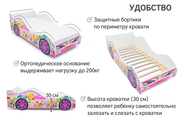Детская кровать-машина Фея в Заводоуковске - изображение 4