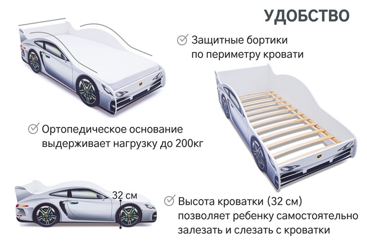 Кровать-машина в детскую Porsche в Заводоуковске - изображение 6