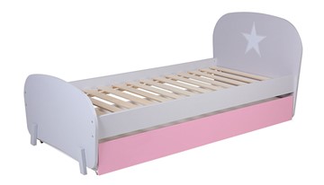 Кровать подростковая POLINI Kids Mirum 1915 Серый / розовый в Ишиме