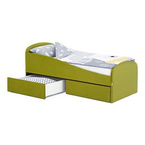 Кровать в детскую с ящиками Letmo 190х80 оливковый (велюр) в Тюмени - предосмотр 2