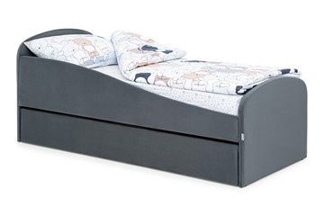 Мягкая кровать с ящиком Letmo графит (велюр) в Заводоуковске - предосмотр