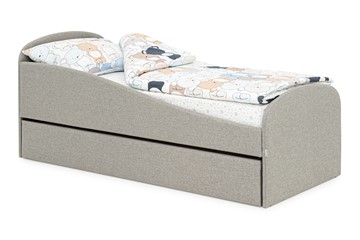 Кровать в детскую с ящиком Letmo халва (рогожка) в Тюмени