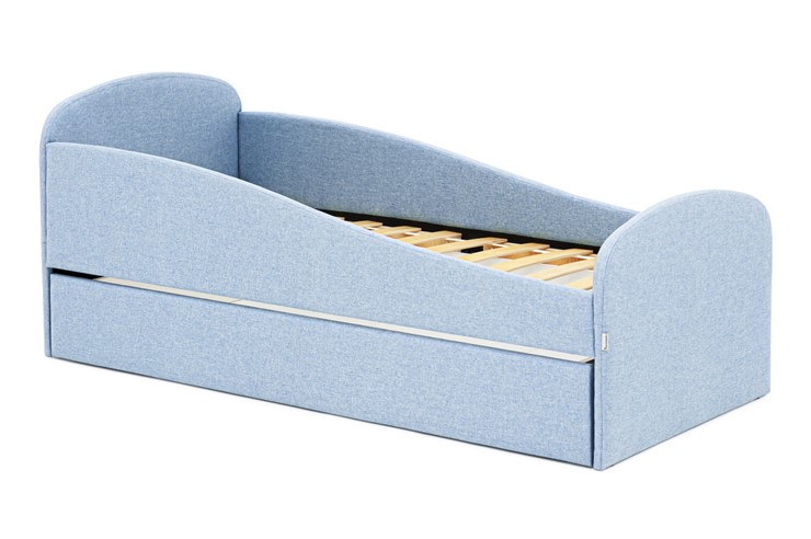Мягкая кровать с ящиком Letmo небесный (рогожка) в Тюмени - изображение 12