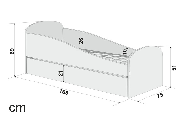 Мягкая кровать с ящиком Letmo небесный (рогожка) в Тюмени - изображение 7