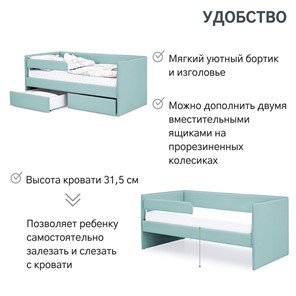 Детская кровать Soffal эвкалипт (микрошенилл) в Заводоуковске - предосмотр 18