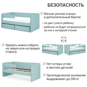 Детская кровать Soffal эвкалипт (микрошенилл) в Заводоуковске - предосмотр 19