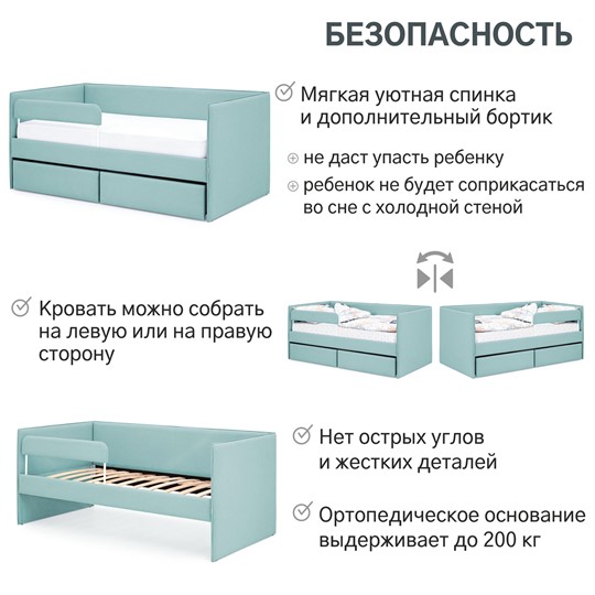 Детская кровать Soffal эвкалипт (микрошенилл) в Заводоуковске - изображение 19