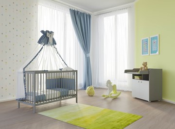 Кроватка для новорожденных POLINI Kids Simple 101 Серый в Заводоуковске - предосмотр 2