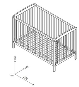 Кроватка для новорожденных POLINI Kids Simple 101 Серый в Заводоуковске - предосмотр 3