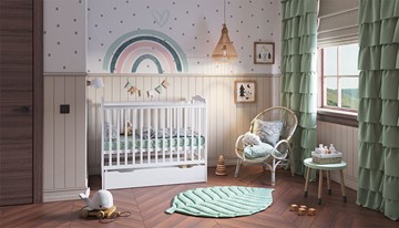 Кроватка для новорожденных POLINI Kids Simple 310-02 Белый в Заводоуковске - предосмотр 10