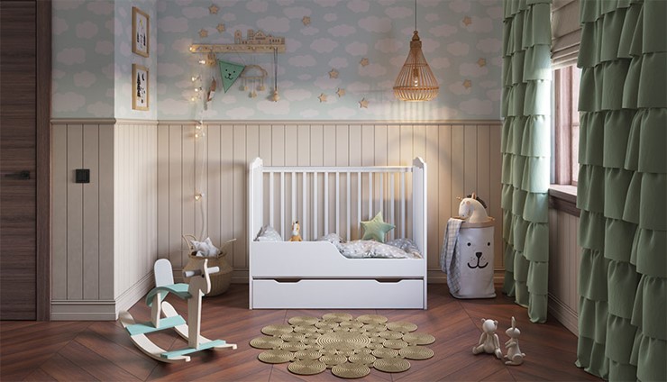 Кроватка для новорожденных POLINI Kids Simple 310-02 Белый в Заводоуковске - изображение 9